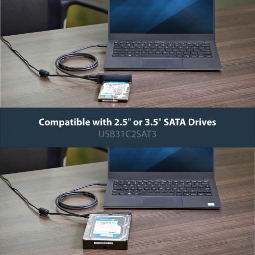 StarTech.com USB C To SATA Adapter Cable For 2.5"/3.5" SSD/HDD Drives   USB 3.1 (10Gbps) Hard Drive Adapter Cable   SATA USB Adapter Alternate-Image5/500
