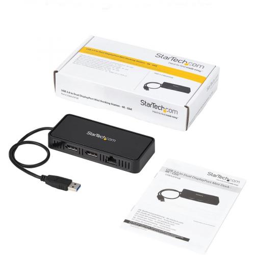 StarTech.com USB 3.0 Mini Dock   Dual Monitor USB Type A Laptop Docking Station   DisplayPort 4K 60Hz & Gigabit Ethernet   1' (30cm) Cable Alternate-Image5/500