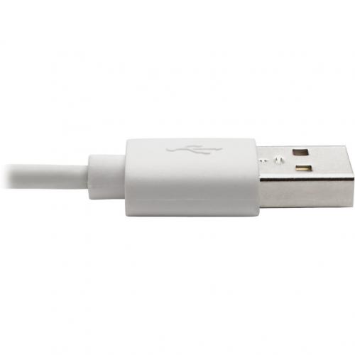 Eaton Tripp Lite Series USB A To Right Angle Lightning Sync/Charge Cable, MFi Certified   White, M/M, USB 2.0, 3 Ft. (0.91 M) Alternate-Image5/500