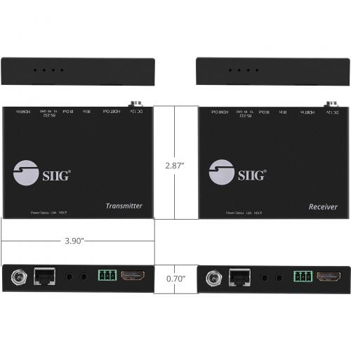 SIIG 4K HDMI HDBaseT Extender Over Single Cat5e/6 With RS 232, IR & PoC   100m Alternate-Image5/500