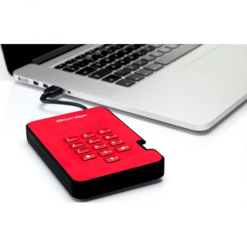 IStorage DiskAshur2 2 TB Portable Rugged Solid State Drive   2.5" External   Red   TAA Compliant Alternate-Image5/500