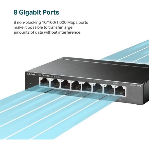 TP Link TL SG108S   8 Port Gigabit Ethernet Switch Alternate-Image5/500