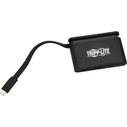 Tripp Lite By Eaton 4 Port USB C Hub With Self Storing Cable, USB 3.x (5Gbps), 2x USB A, 2x USB C, 100W PD Charging, Black Alternate-Image5/500