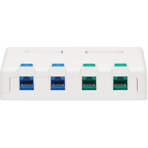 Tripp Lite By Eaton Surface Mount Box For Keystone Jack 4 Port Wall Celling White Alternate-Image5/500
