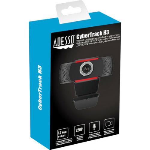 Adesso CyberTrack CyberTrack H3 Webcam   1.3 Megapixel   30 Fps   Black, Red   USB 2.0 Alternate-Image5/500