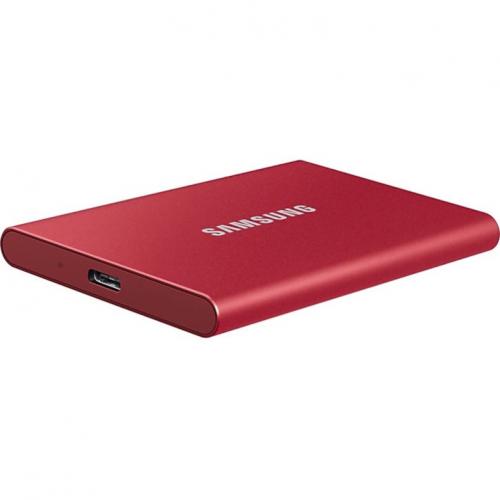 Samsung T7 MU PC2T0R/AM 2 TB Portable Solid State Drive   External   PCI Express NVMe   Metallic Red Alternate-Image5/500