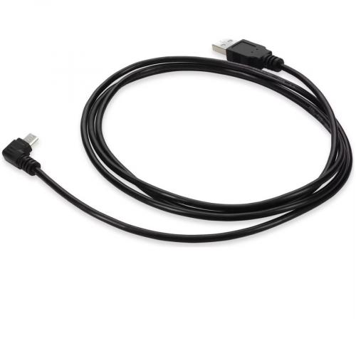 AddOn 6ft USB 2.0 (A) Male To Micro USB 2.0 (B) Right Angle Male Black Cable Alternate-Image5/500