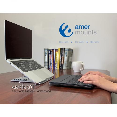 Amer Mounts AMRNS01 Foldable Laptop Tablet Stand Alternate-Image5/500