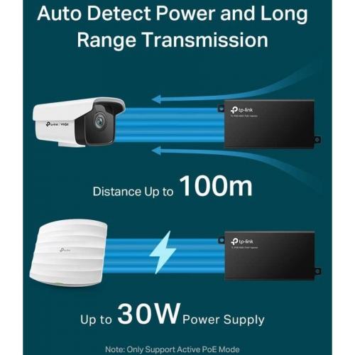 TP LINK TL PoE160S   802.3at/af Gigabit PoE Injector   Non PoE To PoE Adapter   Supplies PoE (15.4W) Or PoE+ (30W)   Plug & Play   Desktop/Wall Mount   Distance Up To 328 Ft.   UL Certified   Black Alternate-Image5/500