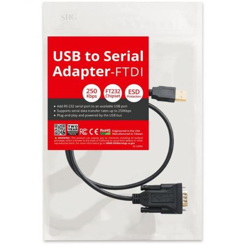 SIIG USB To RS 232 Serial Adapter Cable   FTDI FT232 Alternate-Image5/500