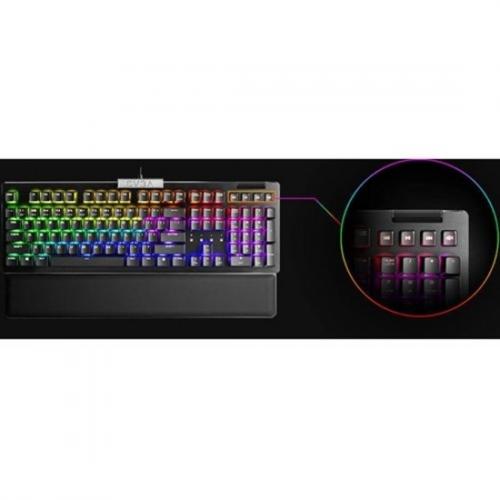 EVGA Z15 RGB Backlit LED Wired Gaming Keyboard W/ Hot Swappable Mechanical Kailh Speed Bronze Switches   Cable Connectivity   Dedicated Volume Control & Multimedia Hot Keys   Mechanical Keyswitch   Per Key RGB Lighting   Magnetic Palm Rest Alternate-Image5/500
