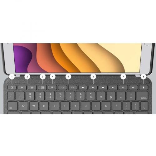 Logitech Combo Touch Keyboard/Cover Case For 12.9" Apple, Logitech IPad Pro (5th Generation) Tablet   Oxford Gray Alternate-Image5/500