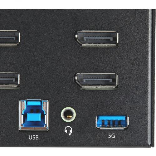 StarTech.com 2 Port Quad Monitor DisplayPort KVM Switch 4K 60Hz UHD HDR, DP 1.2 KVM Switch, 2 Port USB 3.0 Hub, 4x USB HID, Audio, Hotkey Alternate-Image5/500