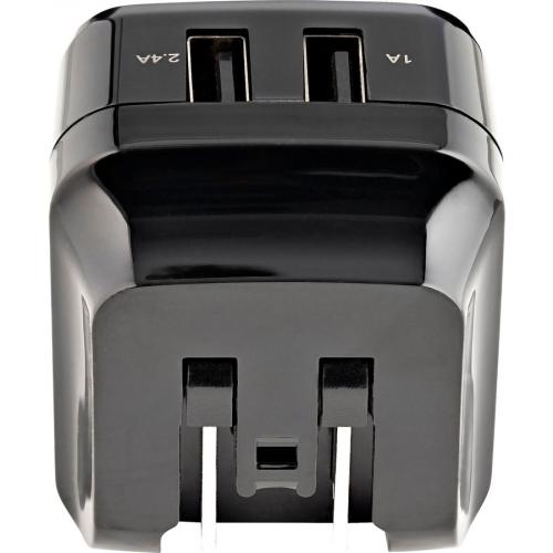 StarTech.com 2 Port USB Wall Charger, 17W Wall Charger Hub (2.4A & 1A Port), Dual USB A Power Adapter, Portable Charger For Phones/Tablets Alternate-Image5/500