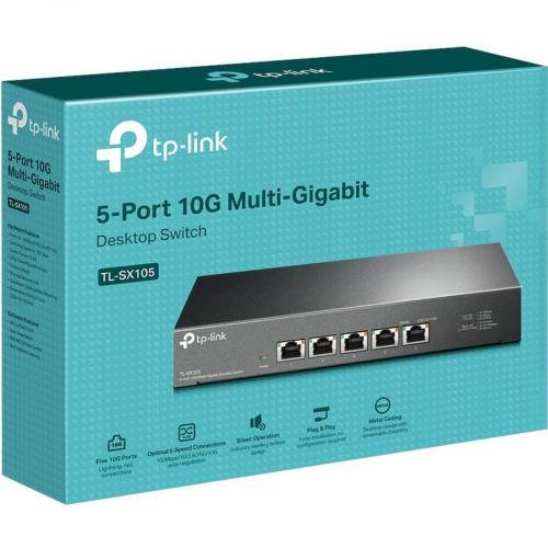 TP Link TL SX105   5 Port 10G/Multi Gig Unmanaged Ethernet Switch Alternate-Image5/500