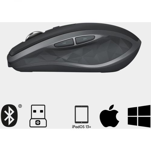 Logitech MX Anywhere 2S Wireless Mouse   Use On Any Surface, Hyper Fast Scrolling, Rechargeable, Control Up To 3 Apple Mac And Windows Computers And Laptops (Bluetooth Or USB), Graphite Alternate-Image5/500