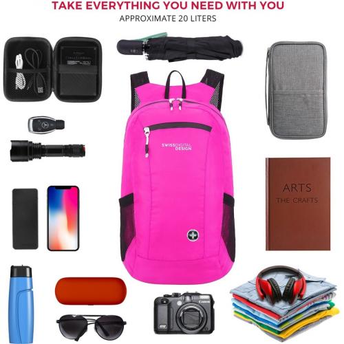 Swissdigital Design Seagull SD1595 46 Rugged Carrying Case (Backpack) For 16" Apple Notebook, Accessories, Tablet, Cell Phone, MacBook Pro   Fuchsia Alternate-Image5/500