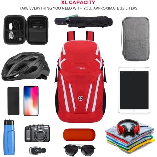 Swissdigital Design Kangaroo SD1596 42 Rugged Carrying Case (Backpack) For 16" Apple Notebook, MacBook Pro, Accessories, Tablet, Cell Phone   Red Alternate-Image5/500