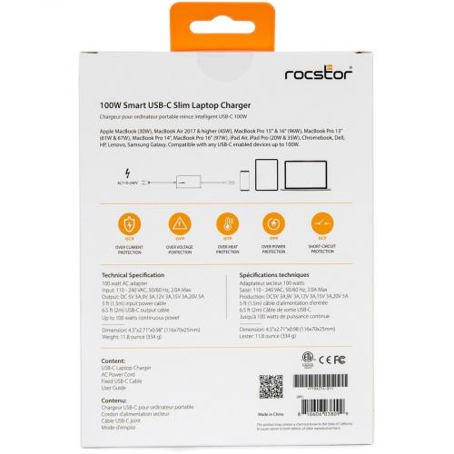 Rocstor 100W Smart USB C Laptop Power Adapter Charger Alternate-Image5/500