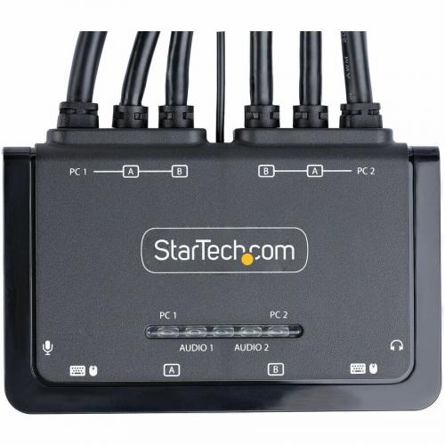 StarTech.com 2 Port Dual Monitor HDMI Cable KVM Switch, 4K 60Hz, Compact KVM With 5ft/1.5m Integrated Host Cables, Bus Powered Alternate-Image5/500