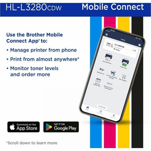 Brother HL L3280CDW Wireless Compact Digital Color Printer With Laser Quality Output, Duplex And Mobile Printing & Ethernet Alternate-Image5/500