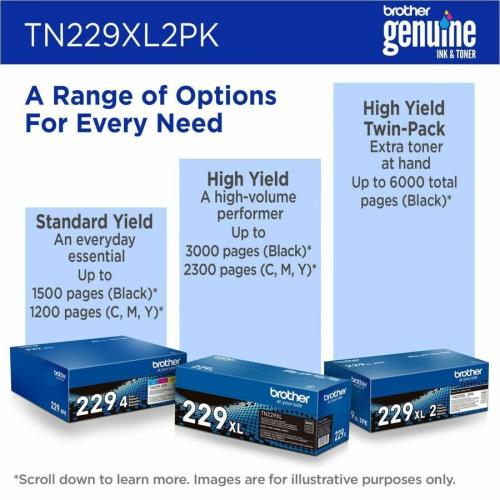 Brother Genuine TN229XL2PK High Yield Black Toner Cartridge Twin Pack Alternate-Image5/500