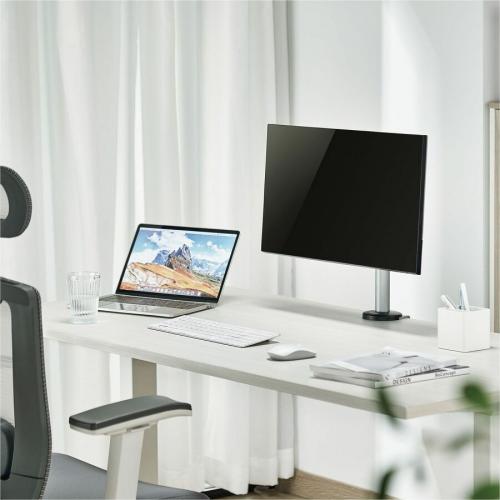 Rocstor ErgoReach Desk Mount For Monitor, Display   Aluminum Silver   Landscape/Portrait Alternate-Image5/500