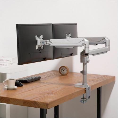 Rocstor ErgoReach Mounting Arm For LED Display, LCD Display, Monitor   Silver   Landscape/Portrait Alternate-Image5/500