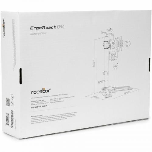Rocstor ErgoReach Mounting Pole For Monitor, Display   Silver Alternate-Image5/500