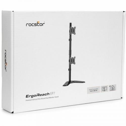 Rocstor ErgoReach Mounting Pole For Monitor   Black   Vertical Alternate-Image5/500