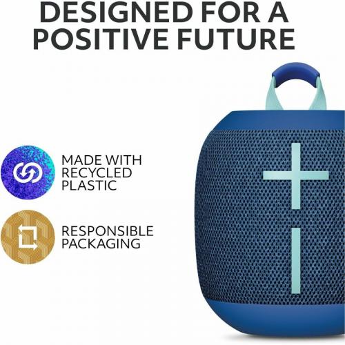 Ultimate Ears WONDERBOOM 4 Portable Waterproof Bluetooth Speaker With Big Bass And 360 Degree Sound, Dustproof Floating Speaker With 131ft (40m) Range, Blue Alternate Image5/500