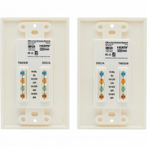 Tripp Lite By Eaton HDMI Over Dual Cat5/Cat6 Extender Wall Plate Kit With Transmitter And Receiver, TAA Alternate-Image6/500
