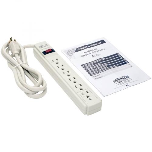 Eaton Tripp Lite Series Protect It! 6 Outlet Surge Protector, 6 Ft. Cord, 790 Joules, Diagnostic LED, Light Gray Housing Alternate-Image6/500