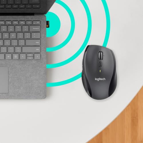 Logitech M705 Marathon Wireless Mouse, 2.4 GHz USB Unifying Receiver, 1000 DPI, 5 Programmable Buttons, 3 Year Battery, Compatible With PC, Mac, Laptop, Chromebook   Black Alternate-Image6/500