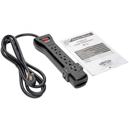 Eaton Tripp Lite Series Protect It! 7 Outlet Surge Protector, 7 Ft. Cord With Right Angle Plug, 2160 Joules, Diagnostic LEDs, Black Housing Alternate-Image6/500
