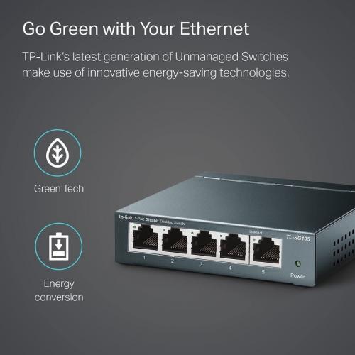 TP LINK TL SG105   5 Port Gigabit Unmanaged Ethernet Network Switch Alternate-Image6/500