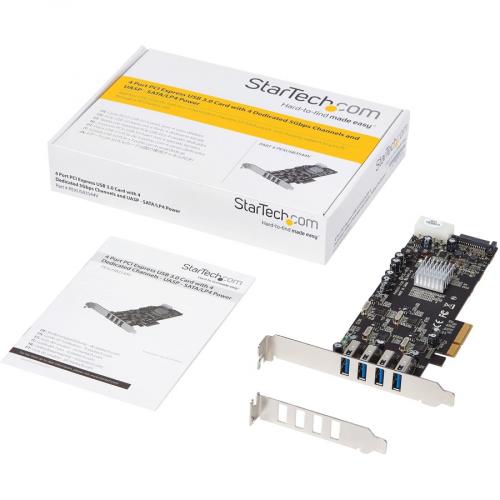 StarTech.com 4 Port PCI Express (PCIe) SuperSpeed USB 3.0 Card Adapter W/ 4 Dedicated 5Gbps Channels   UASP   SATA/LP4 Power Alternate-Image6/500