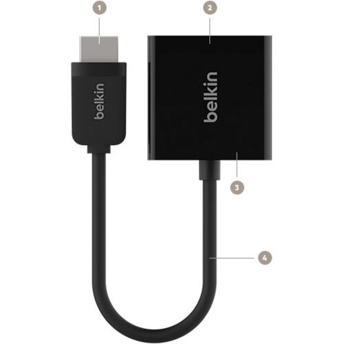 Belkin HDMI To VGA + 3.5mm Audio Adapter, HDMI M/VGA F Alternate-Image6/500