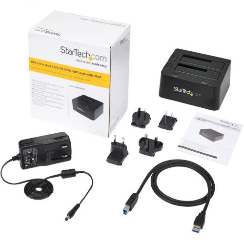 StarTech.com Dual Bay USB 3.0 To SATA Hard Drive Docking Station, 2.5/3.5" SATA I/II/III, SSD/HDD Dock, USB Hard Drive Bay, Top Loading Alternate-Image6/500