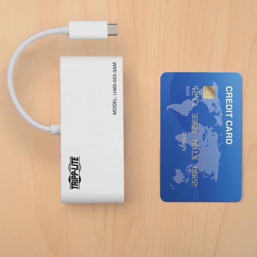 Tripp Lite By Eaton 3 Port USB C Hub With Card Reader, USB 3.x (5Gbps) Hub Ports And Card Reader Ports, White Alternate-Image6/500