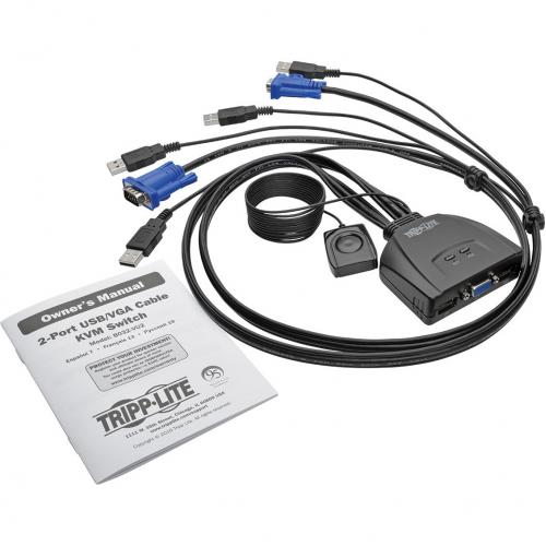 Tripp Lite By Eaton 2 Port USB/VGA Cable KVM Switch With Cables And USB Peripheral Sharing Alternate-Image6/500