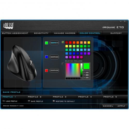 Adesso IMouse E70   2.4 GHz Wireless Vertical Lefthanded Programmable Mouse Alternate-Image6/500