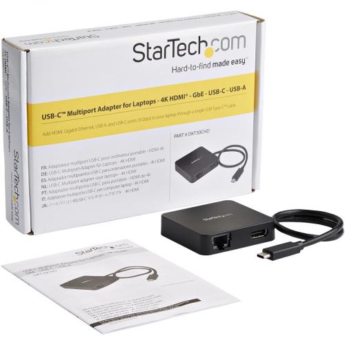 StarTech.com USB C Multiport Adapter   Portable USB Type C Mini Dock To 4K UHD HDMI Video   GbE, USB 3.0 Hub   Thunderbolt 3 Compatible Alternate-Image6/500