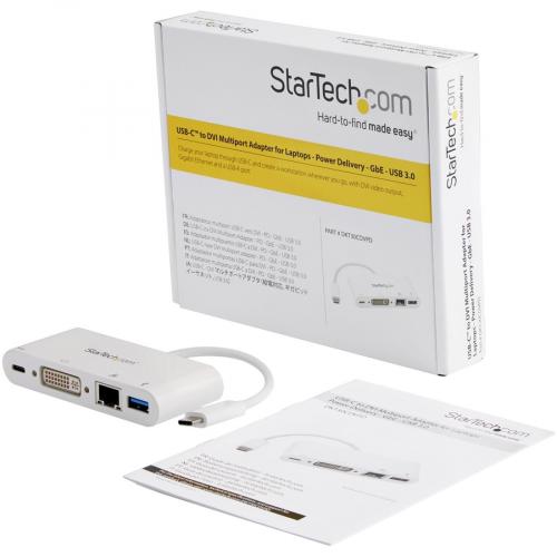 StarTech.com USB C Multiport Adapter To DVI D (Digital) Video   60W PD Passthrough/GbE/USB A   Portable USB Type C/Thunderbolt 3 Mini Dock Alternate-Image6/500
