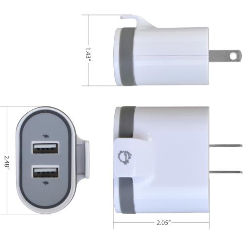 SIIG AC AC PW1A22 S1 FAST CHARGING USB WALL CAR CHARGER BUNDLE PACK WHITE Alternate-Image6/500