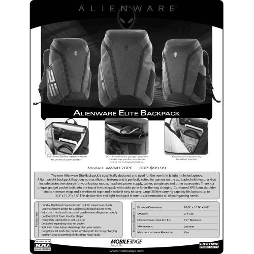 Alienware elite outlet backpack 17