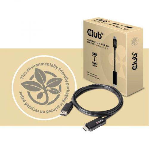 Club 3D DisplayPort 1.4 Cable To HDMI 2.0b Active Adapter Male/Male 2m/6.56 Ft Alternate-Image6/500