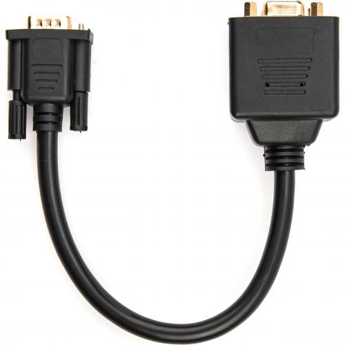 Rocstor Premium 1 Ft VGA To 2x VGA Video Splitter Cable M/F   DB 15 Male   DB 15 Female   Black   1 Ft VGA Video Cable For Monitor, Video Device   Gold Plated Connector Alternate-Image6/500