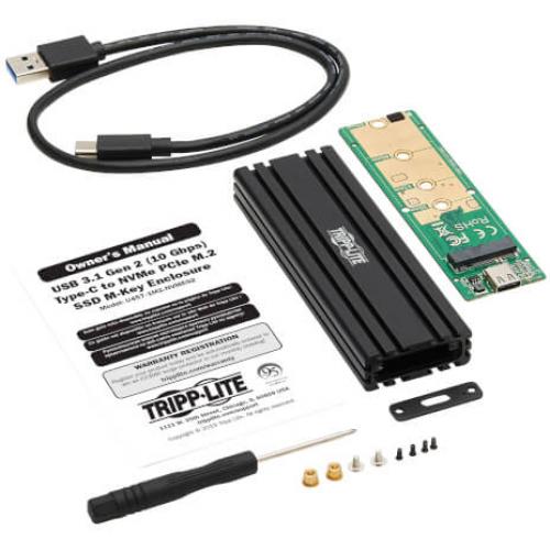 Tripp Lite By Eaton USB C To M.2 NVMe SSD (M Key) Enclosure Adapter   USB 3.1 Gen 2 (10 Gbps), Thunderbolt 3, UASP Alternate-Image6/500