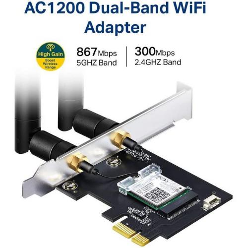 TP Link Archer T5E   Bluetooth 4.2, Dual Band Wireless Network Card (2.4Ghz And 5Ghz) For Gaming, Streaming Alternate-Image6/500